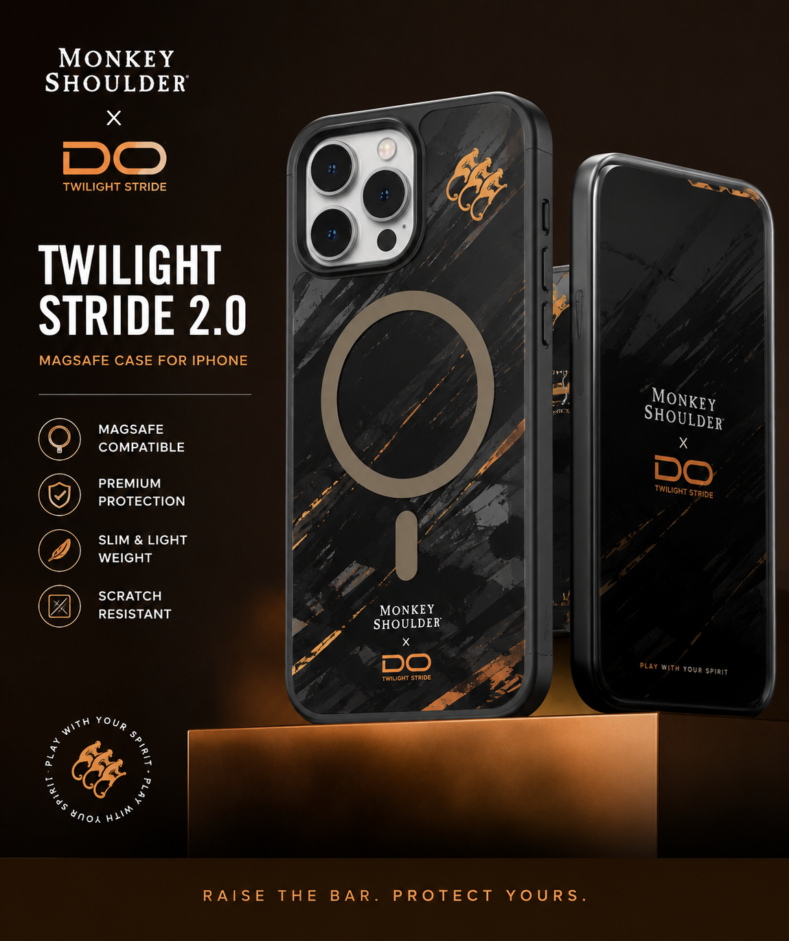 Monkey Shoulder x DO Twilight Stride 2.0 MagSafe Case Cover For iPhone